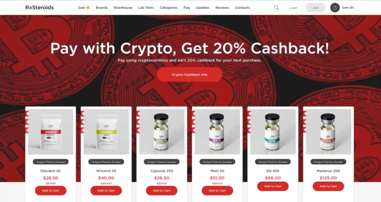 RxSteroids.to Review RxSteroids.net website screenshot showing homepage and product categories