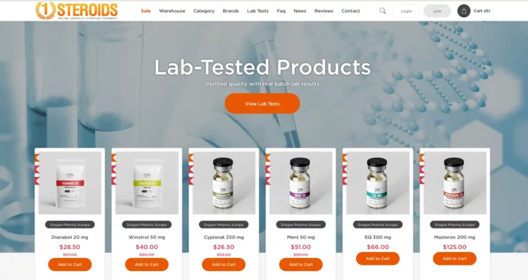 1Steroids.to Review 1Steroids.to website screenshot showing homepage and product categories