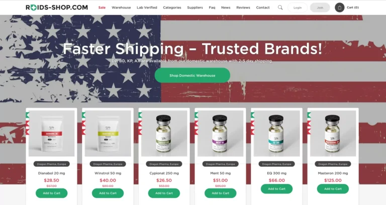 Roids-Shop.to Review Roids-Shop.to website screenshot showing homepage and product categories